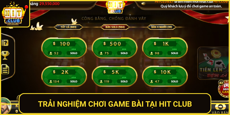 Trai Nghiem Choi Game Bai Tai Hit Club